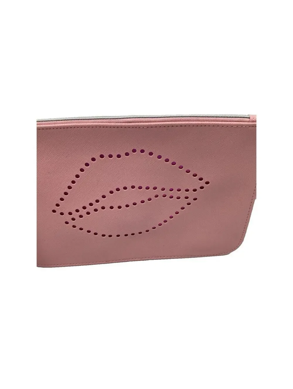 Pink Make Up Bag with Pink Lips Design, Thin, Small and Lightweight, Brand New